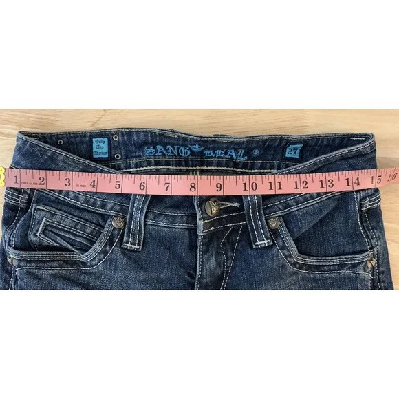 Sang Real By Miss Me Women's Size 27 Bootcut Flare Selvedge Denim Jeans Y2K - Picture 10 of 11